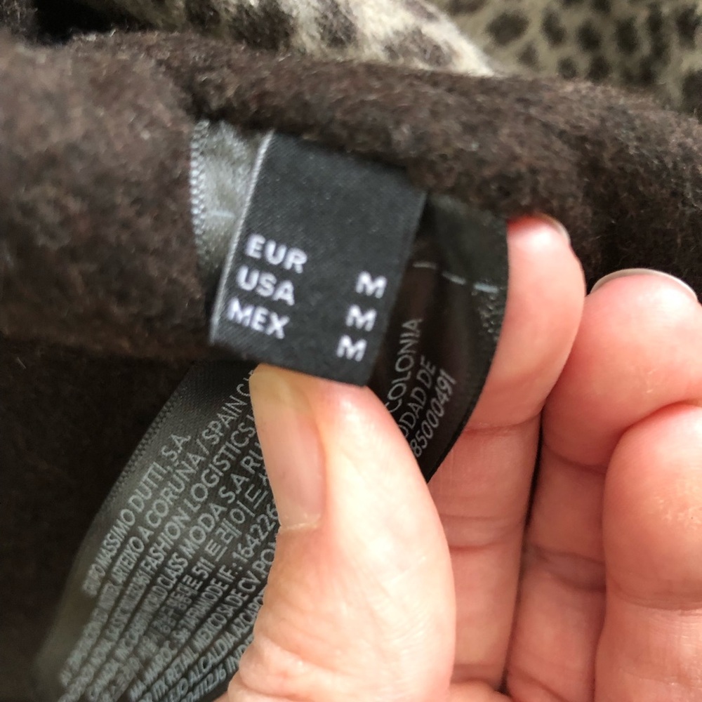Massimo Dutti Wool Blend Animal Print Short Coat Size Medium New Without Tags! - Picture 12 of 16